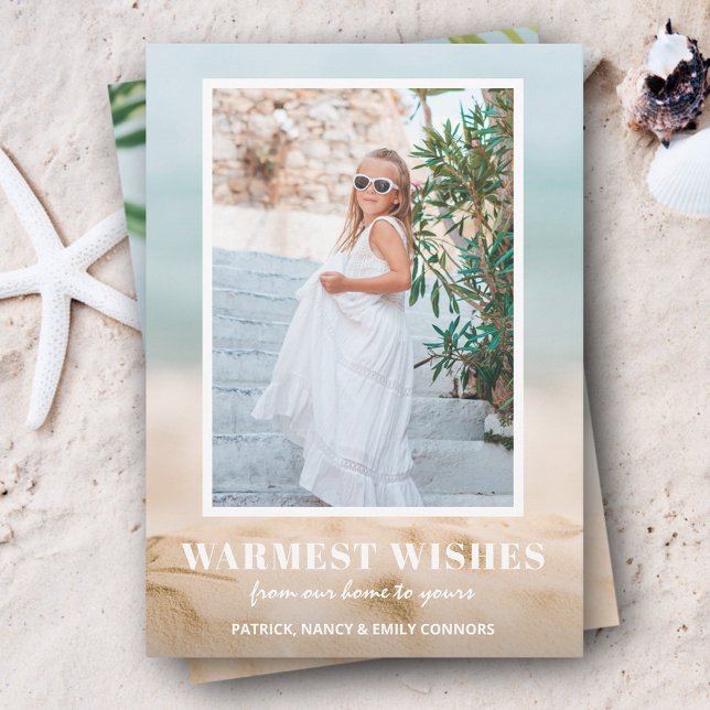 Cartão De Festividades Natal de Foto de Areia e Mar (Criador carregado)