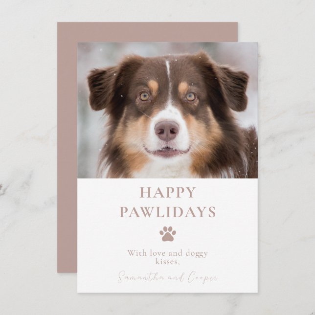 Cartão De Festividades Natal de Foto de Cachorro Personalizado (Frente/Verso)