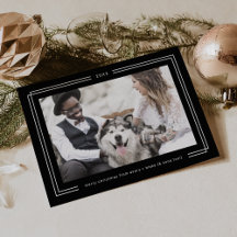 Natal de Foto de Casais com Moldura Preta Escura d