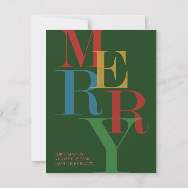 Cartão De Festividades Natal de Foto em Negrito da feliz (Frente)