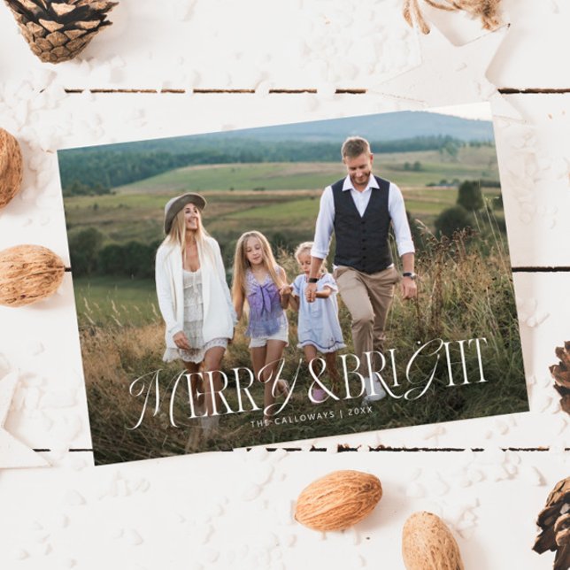 Cartão De Festividades Natal de Foto Horizontal feliz e Brilhante (Criador carregado)