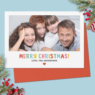 Cartão De Festividades Natal de Foto Simples e Colorida