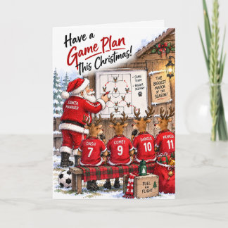 Cartão De Festividades Natal de Futebol Personalizado