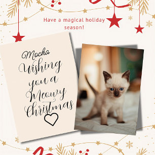 Cartão De Festividades Natal de gato siamês