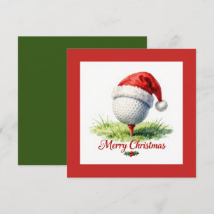 Cartão De Festividades Natal de golfe com bola de golfe