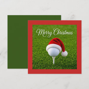Cartão De Festividades Natal de golfe com bola de golfe