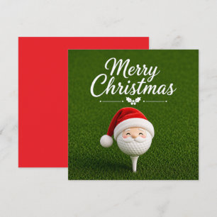 Cartão De Festividades Natal de golfe com bola de golfe e tee com laço