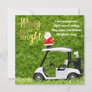 Cartão De Festividades Natal de Golfe com Papai Noel