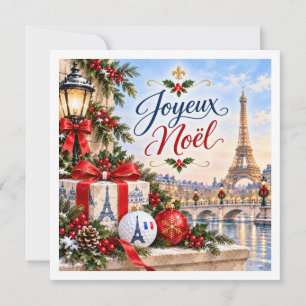Cartão De Festividades Natal de Golfe França Paris Torre Eiffel