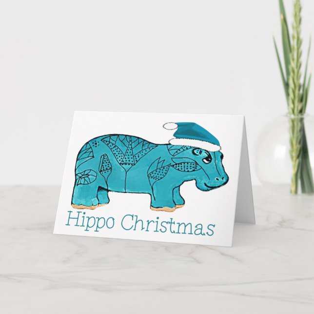 Cartão De Festividades Natal de Hippo egípcio (Frente)