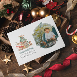 Cartão De Festividades Natal de Howdy | Foto de Natal Western Divertida