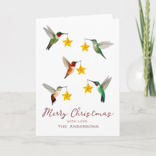 Cartão De Festividades Natal de Hummingbird Personalizado