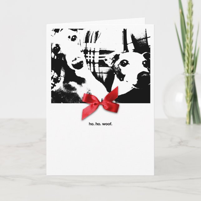 Cartão De Festividades Natal de Iggy Ho. Ho. Woof. (Frente)