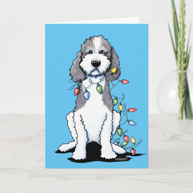 Cartão De Festividades Natal de Inverno Parti Doodle (Frente)