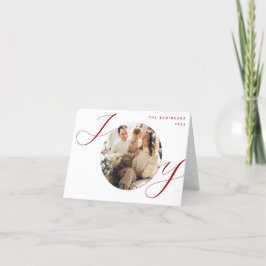 Cartão De Festividades Natal de Joy Foto Natal Red Script Natal