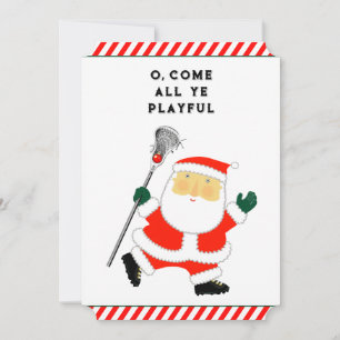 Cartão De Festividades Natal de Lacrosse Divertido
