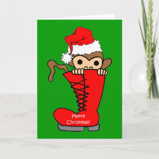 Cartão De Festividades Natal de macaco