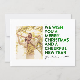 CARTÃO DE FESTIVIDADES NATAL DE MERCADORIAS ELEGANTE E FAUX GREEN FOIL NO