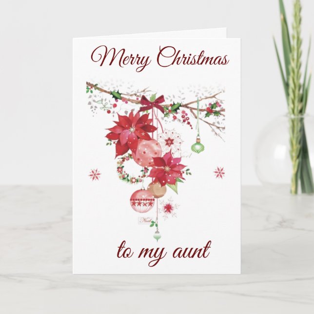 CARTÃO DE FESTIVIDADES NATAL DE MERCADORIAS PARA ***MINHA TIA*** (Frente)