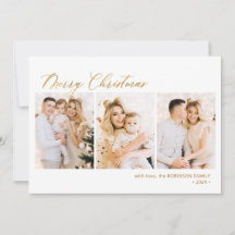 Natal de Multifotos do Script Dourado Moderno 3