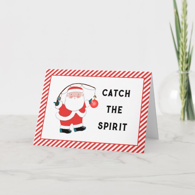 Cartão De Festividades Natal de pesca (Frente)