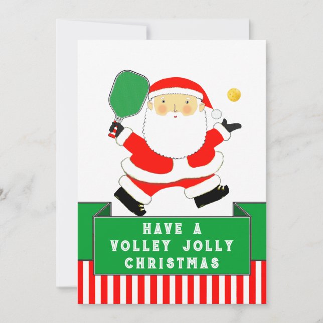 Cartão De Festividades Natal de Pickleball (Frente)