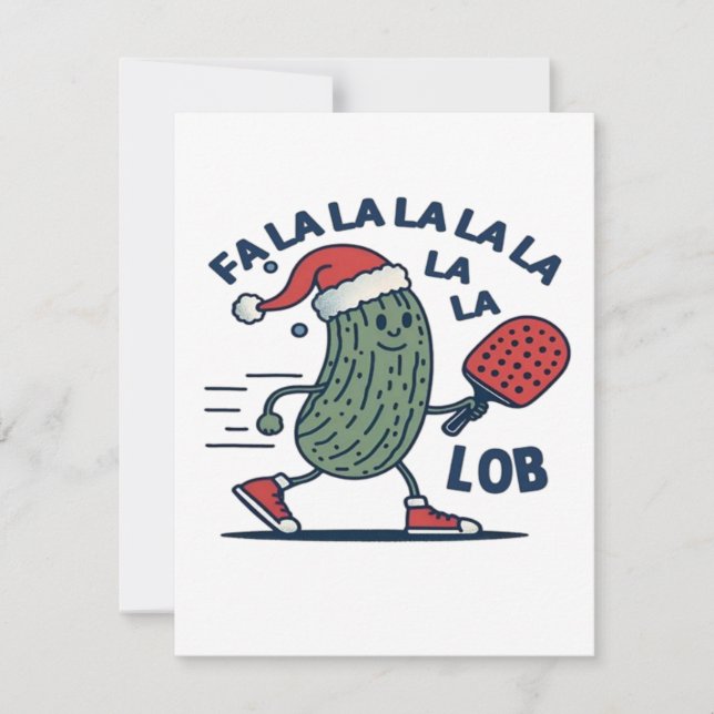 Cartão De Festividades Natal de Pickleball (Frente)