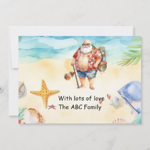 Cartão De Festividades Natal De Santa Hat No Verão De Julho