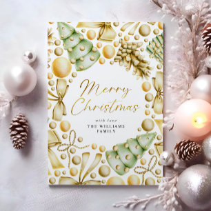 Cartão De Festividades Natal de Script Dourado Moderno