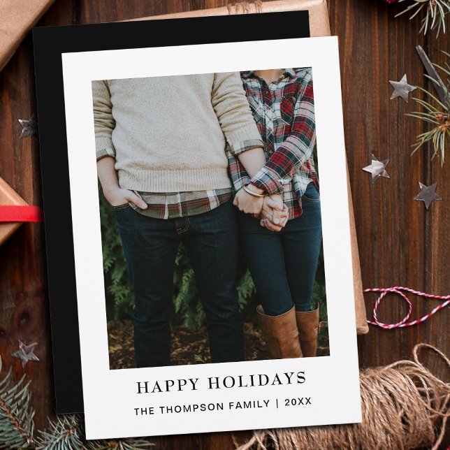 Cartão De Festividades Natal de Solteiro minimalístico em chic (Criador carregado)