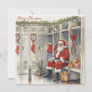 Cartão De Festividades Natal de Tênis com Papai Noel