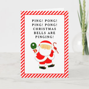 Cartão De Festividades Natal de Tênis de Mesa Engraçado
