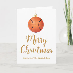 Cartão De Festividades Natal de Treinador de Basquete Personalizado Legal