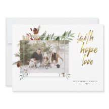 Natal de Três Fotos em Caligrafia Dourada Elegante