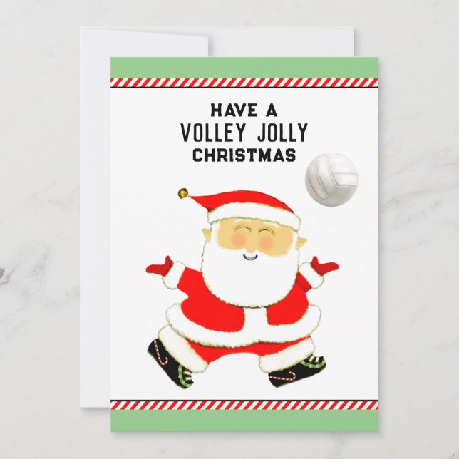 Cartão De Festividades Natal de voleibol (Frente)