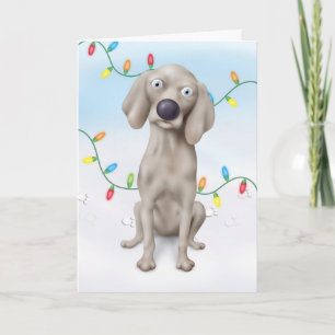 Cartão De Festividades Natal de Weimaraner
