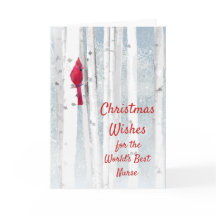 Natal Deseja Cardeal Vermelho para Enfermeira