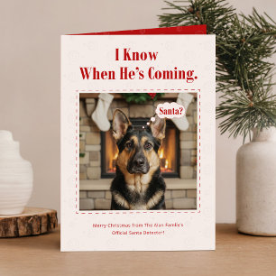 Cartão De Festividades Natal Detetive Bonito Cachorro Divertido Natal