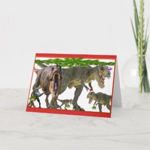 Cartão De Festividades natal dinossauro ver 2
