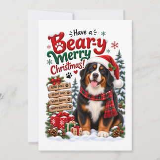 Cartão De Festividades Natal divertido do cão de montanha de Berna