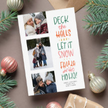 Natal divertido e colorido de três fotos