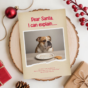 Cartão De Festividades Natal Divertido Engraçado Bulldog Pet Foto Natal