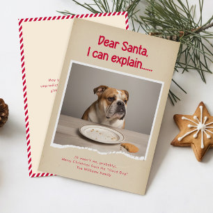 Cartão De Festividades Natal Divertido Engraçado Bulldog Pet Foto Natal