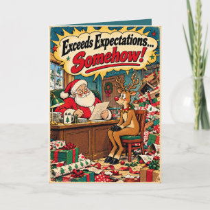Cartão De Festividades Natal Divertido no Trabalho - Supera as Expectativ