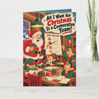 Cartão De Festividades Natal Divertido Personalizado para Gerente e Coleg