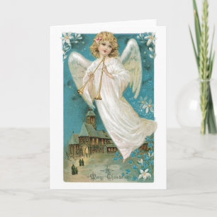 Cartão De Festividades Natal do anjo