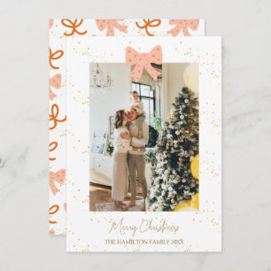 Cartão De Festividades Natal do Arco Coquette da bolinhas