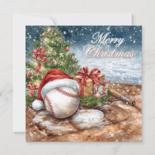 Cartão De Festividades Natal do Baseball