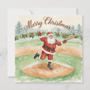 Cartão De Festividades Natal do Baseball
