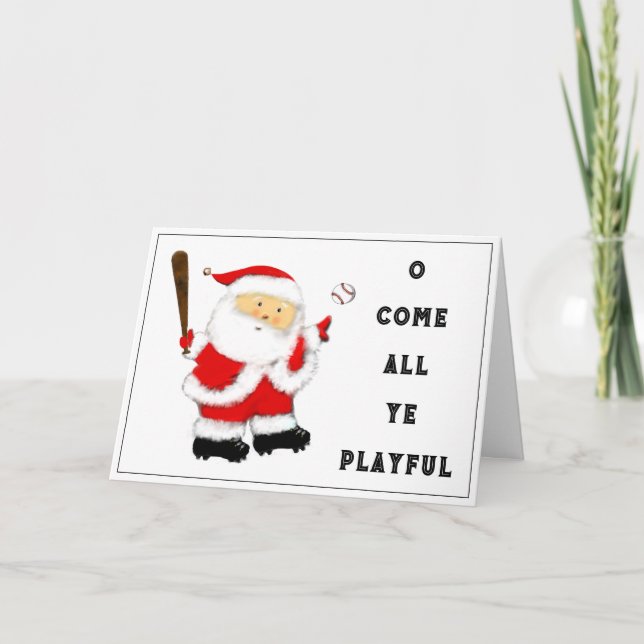 Cartão De Festividades Natal do Baseball (Frente)